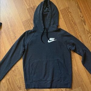 Nike Charcoal  Crewneck Hoodie with White Swoosh